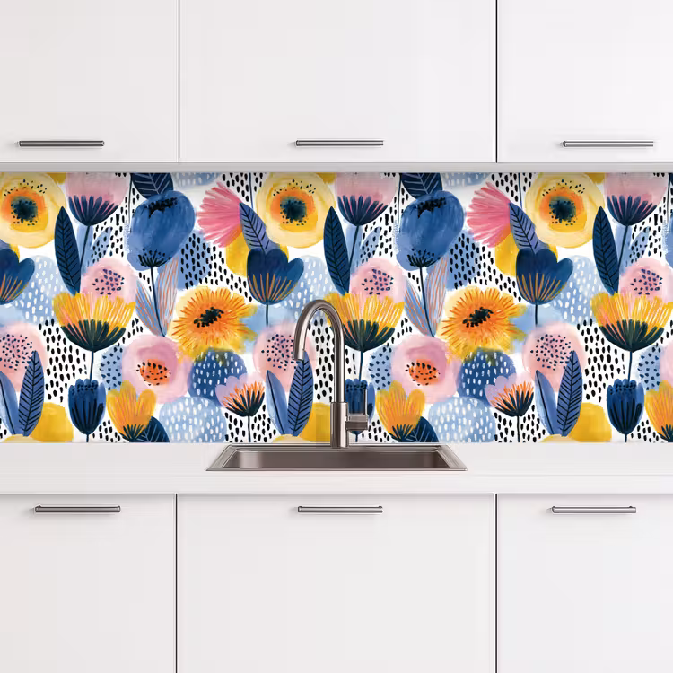 Creatief - Patroon - Kleurrijk keuken achterwand 2 middel 871 -3d