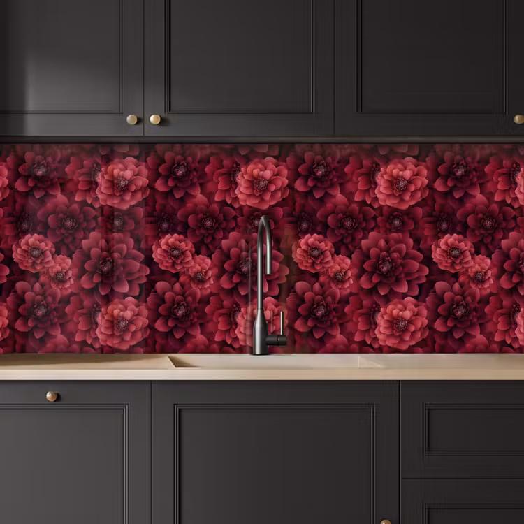 Dahlias - Bloemen - Rood keuken achterwand 2 middel 871 -sfeer1
