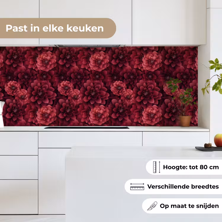 Dahlias - Bloemen - Rood keuken achterwand 2 middel 871 -sfeer4_NL