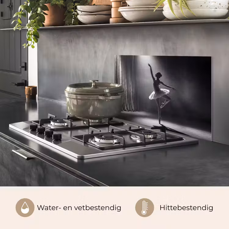 Danser - Podium - Zwart-wit - Kunst - Klassiek keuken achterwand spatscherm klein -usp_NL