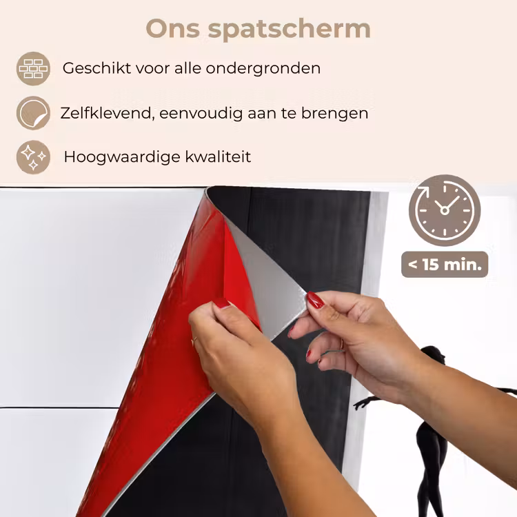 Danser - Silhouette - Kunst - Modern - Zwart-wit keuken achterwand spatscherm klein -spatscherm_NL