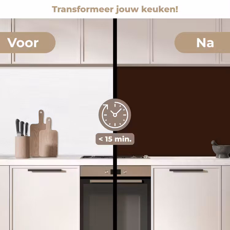 Dark - Chocolate - Bruin keuken achterwand 2 middel 871 -voor-na2_NL