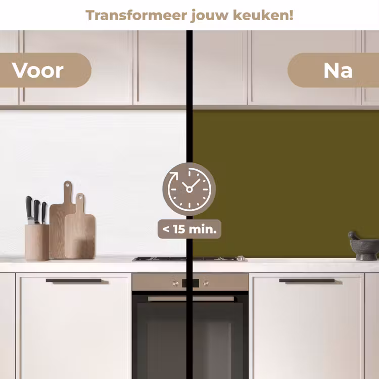 Dark - Olive - Groen keuken achterwand 2 middel 871 -voor-na2_NL