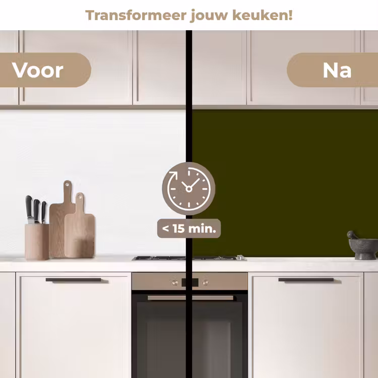 Dark - Olive - Groen keuken achterwand 2 middel 871 -voor-na2_NL