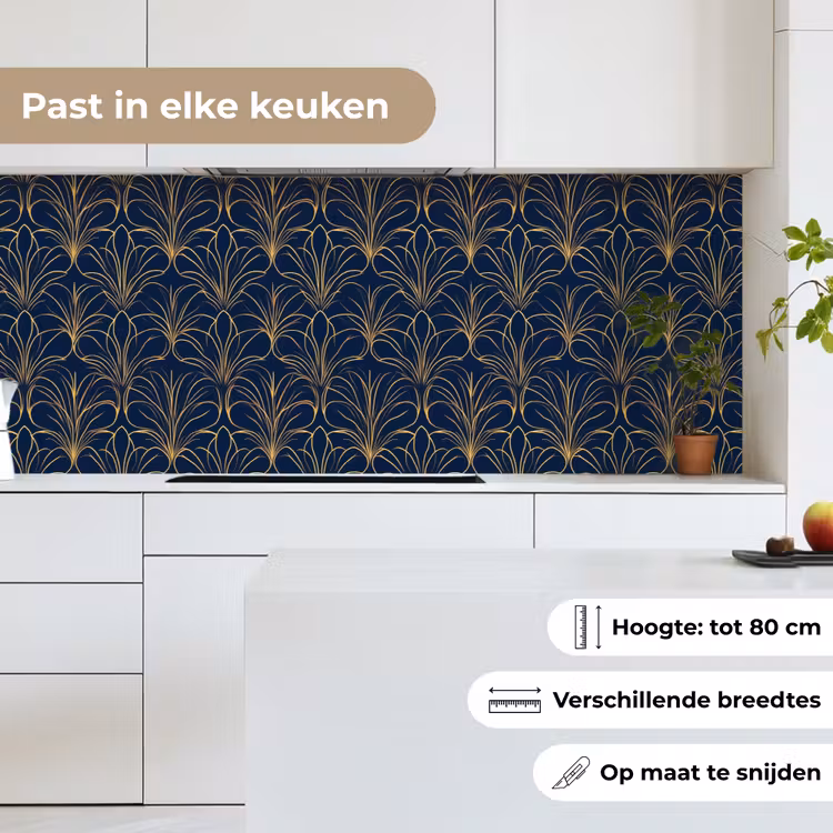 Deco - Waaier - Blauw keuken achterwand 2 middel 871 -sfeer4_NL