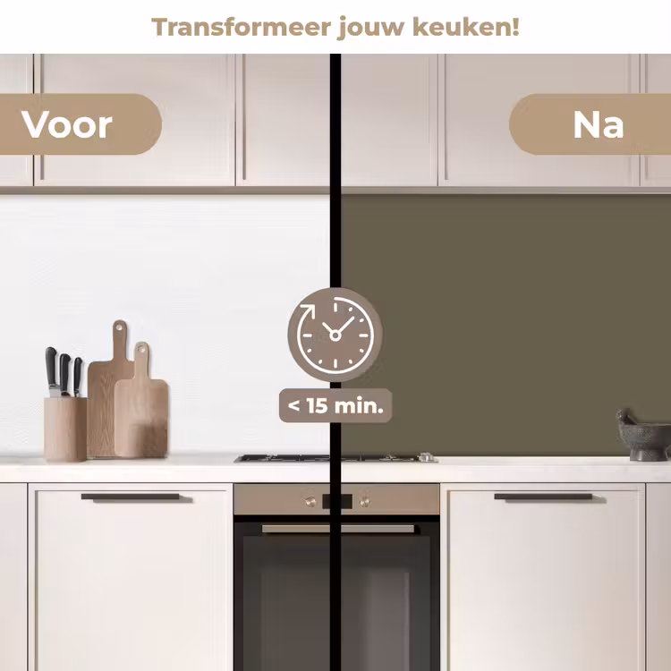 Deep - Khaki - Groen keuken achterwand 2 middel 871 -voor-na2_NL