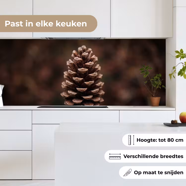 Dennenappel - Bos - Herfst - Bruin - Sfeervol keuken achterwand 2 middel -sfeer4_NL