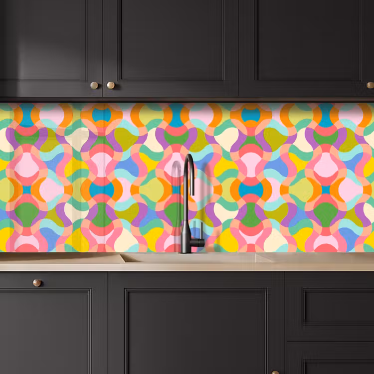 Design - Abstract - Kleuren - Retro keuken achterwand 2 middel 871 -sfeer1
