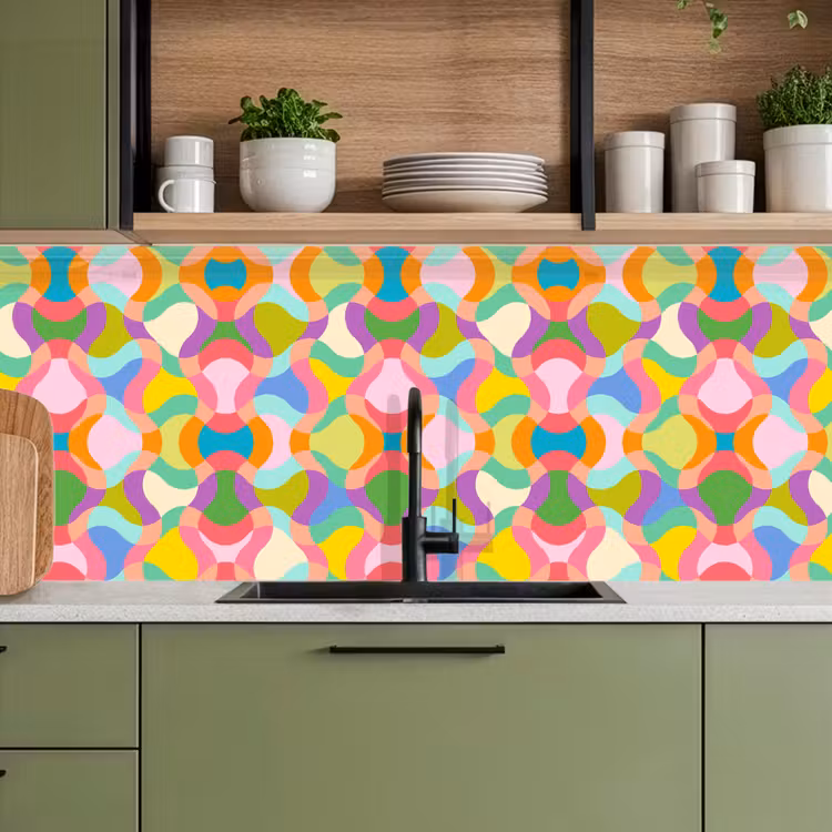 Design - Abstract - Kleuren - Retro keuken achterwand 2 middel 871 -sfeer3
