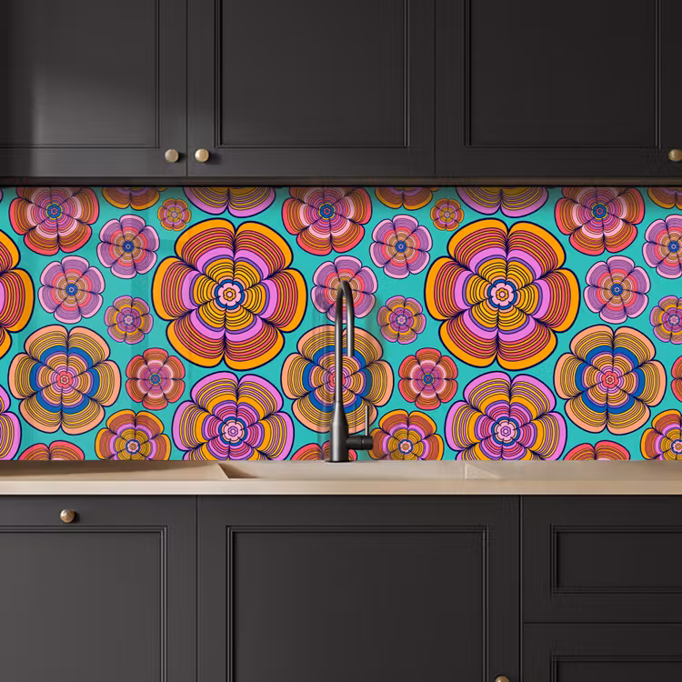 Design - Flower Power - Kleuren keuken achterwand 2 middel 871 -sfeer1