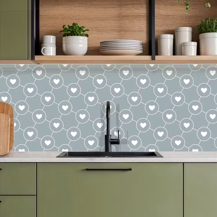 Design - Geometrie - Patroon - Hart keuken achterwand 2 middel 871 -sfeer3