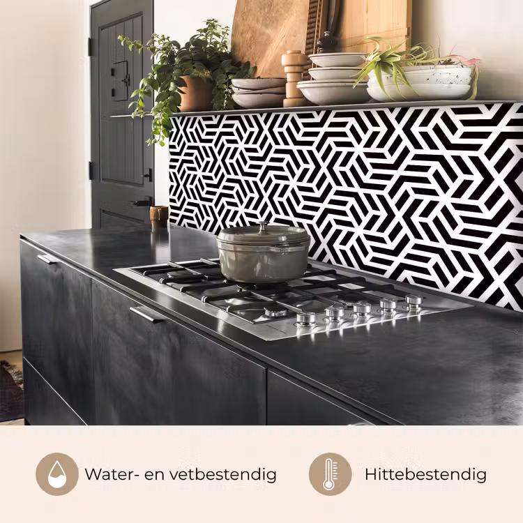 Design - Geometrie - Patroon - Zwart - Wit keuken achterwand 2 middel 871 -usp_NL