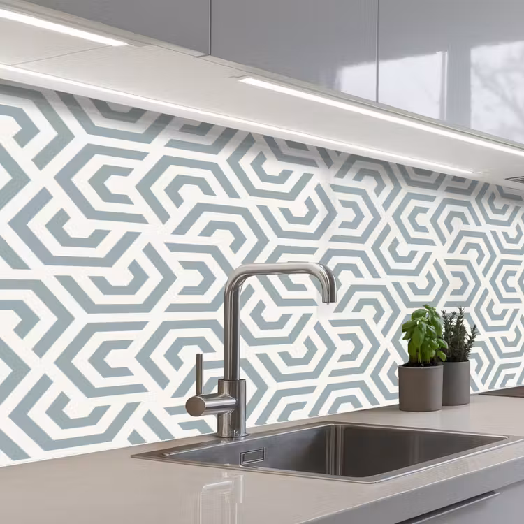 Design - Lijn - Patroon - Groen keuken achterwand 2 middel 871 -3d_schuin