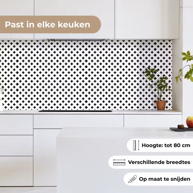 Design - Lijn - Patroon - Zwart - Wit keuken achterwand 2 middel 871 -sfeer4_NL