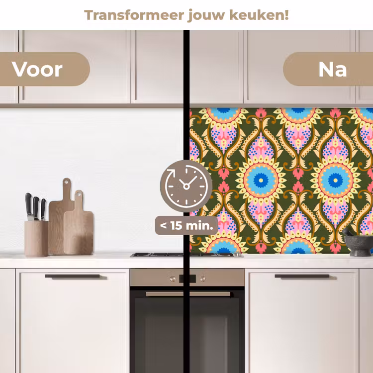 Design - Orient - Retro keuken achterwand 2 middel 871 -voor-na2_NL