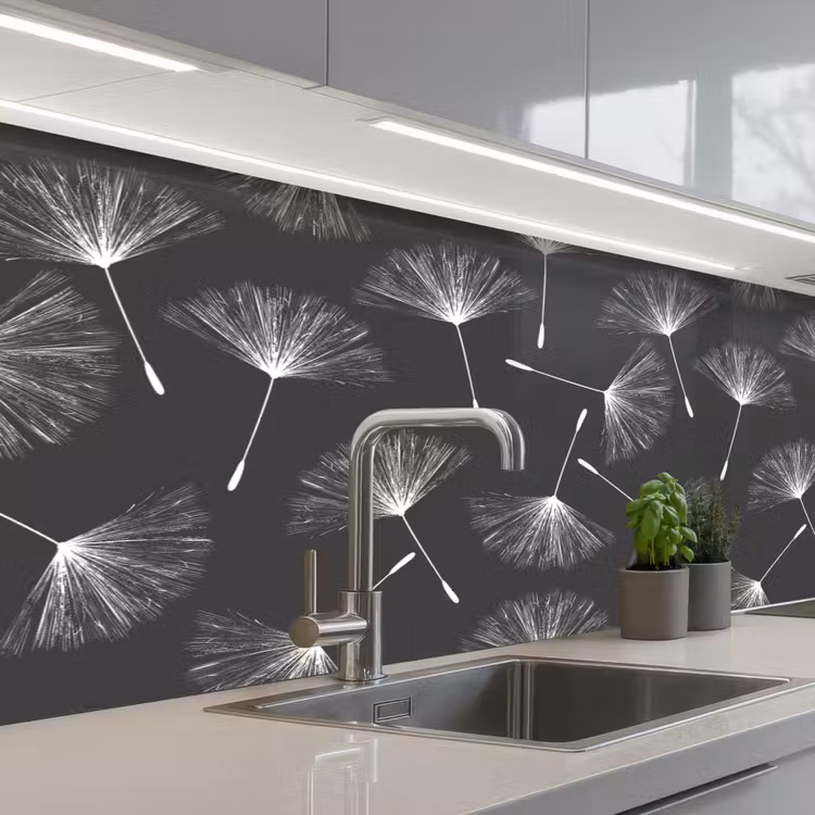 Design - Paardenbloem - Plant keuken achterwand 2 middel 871 -3d_schuin