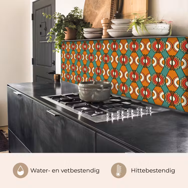 Design - Retro - Oranje - Abstract keuken achterwand 2 middel 871 -usp_NL