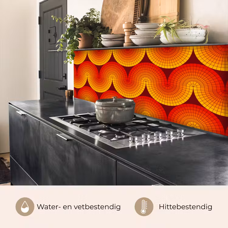 Design - Retro - Rood - Abstract keuken achterwand 2 middel 871 -usp_NL