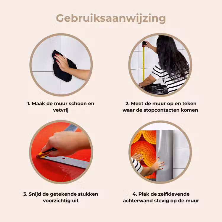 Design - Retro - Rood - Abstract keuken achterwand 2 middel 871 -gebruiksaanwijzing_NL