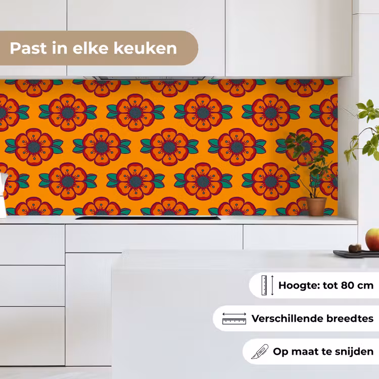 Design - Retro - Rozen - Oranje keuken achterwand 2 middel 871 -sfeer4_NL