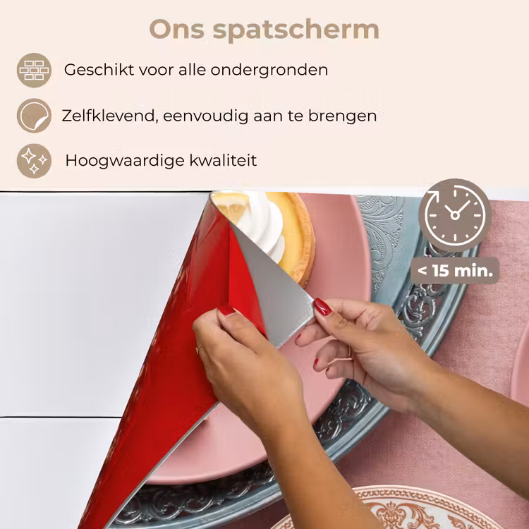 Dessert - Taart - Gebak - Zoet - Roze keuken achterwand spatscherm klein -spatscherm_NL