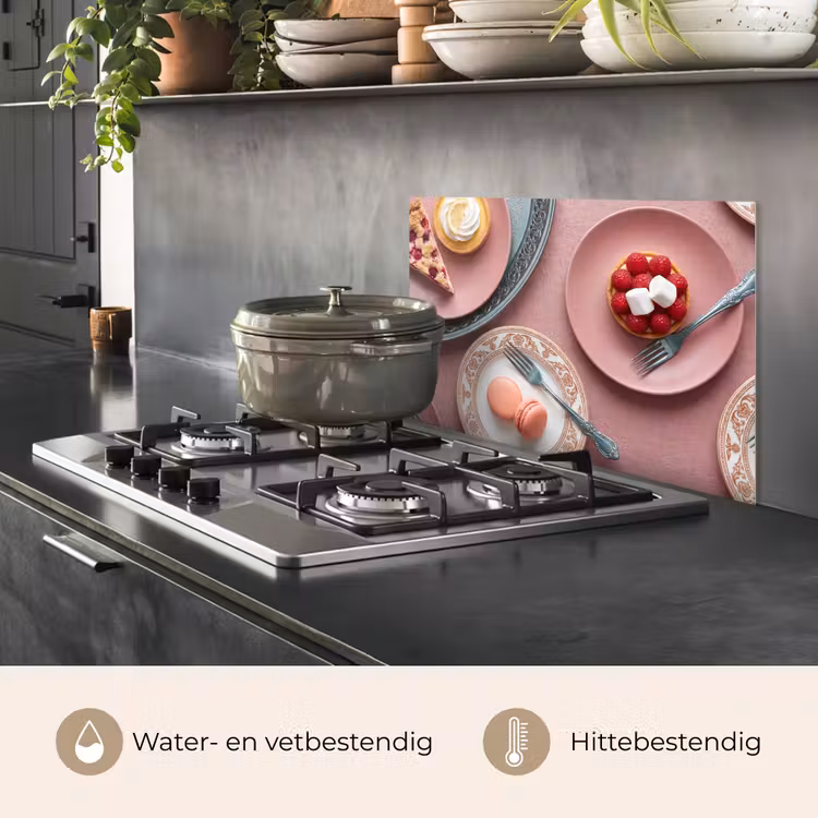 Dessert - Taart - Gebak - Zoet - Roze keuken achterwand spatscherm klein -usp_NL
