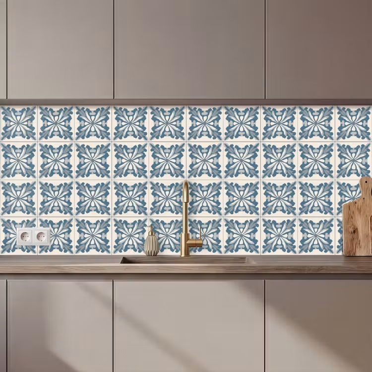 Dessin - Tegel - Blauw keuken achterwand 2 middel 871 zz_3dshopping