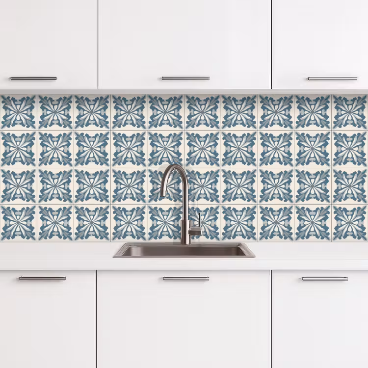 Dessin - Tegel - Blauw keuken achterwand 2 middel 871 -3d