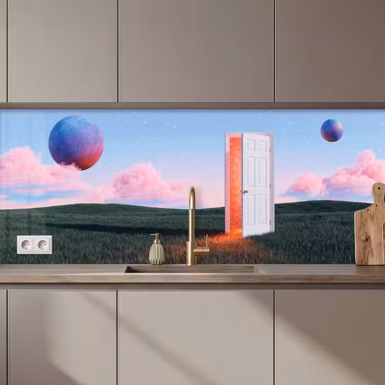 Keuken achterwand - Deur - Fantasie - Ruimte - Deur - Fantasie - Ruimte keuken achterwand 2 middel zz_3dshopping