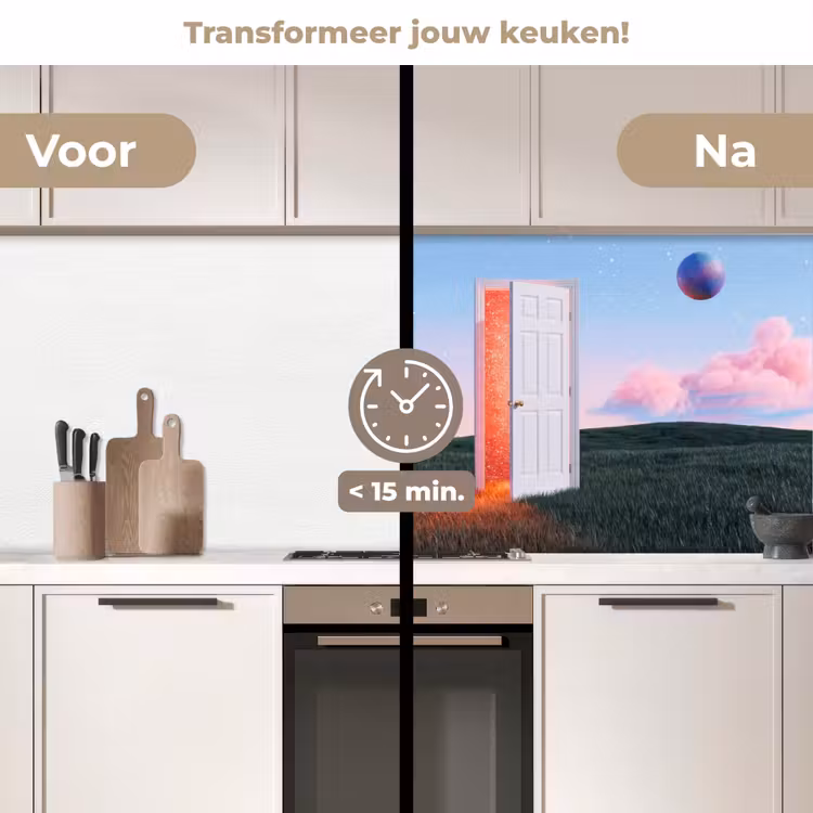 Keuken achterwand - Deur - Fantasie - Ruimte - Deur - Fantasie - Ruimte keuken achterwand 2 middel