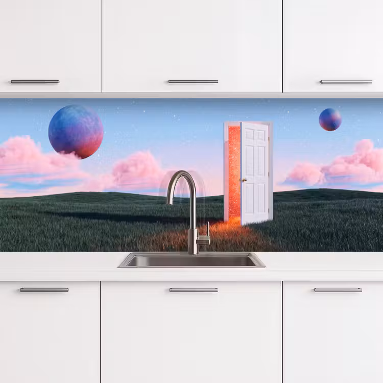 Keuken achterwand - Deur - Fantasie - Ruimte - Deur - Fantasie - Ruimte keuken achterwand 2 middel