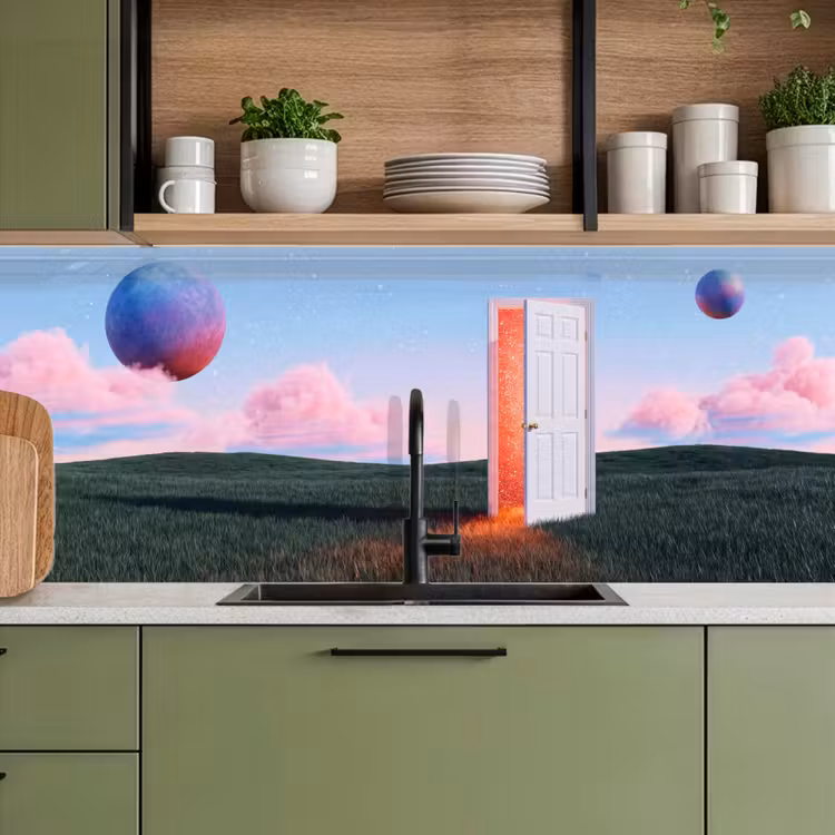 Keuken achterwand - Deur - Fantasie - Ruimte - Deur - Fantasie - Ruimte keuken achterwand 2 middel