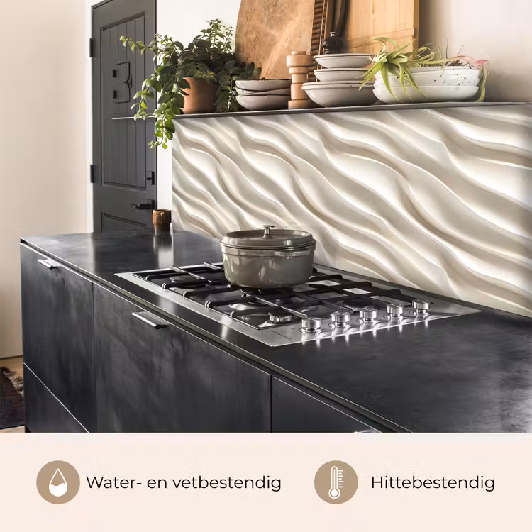 Diagonaal - Golven - Crème keuken achterwand 2 middel 871 -usp_NL