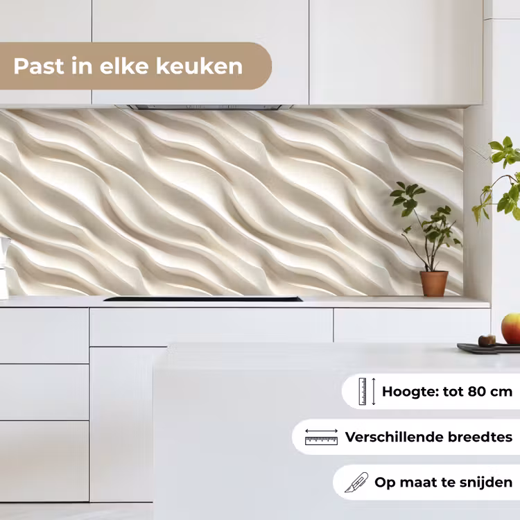 Diagonaal - Golven - Crème keuken achterwand 2 middel 871 -sfeer4_NL