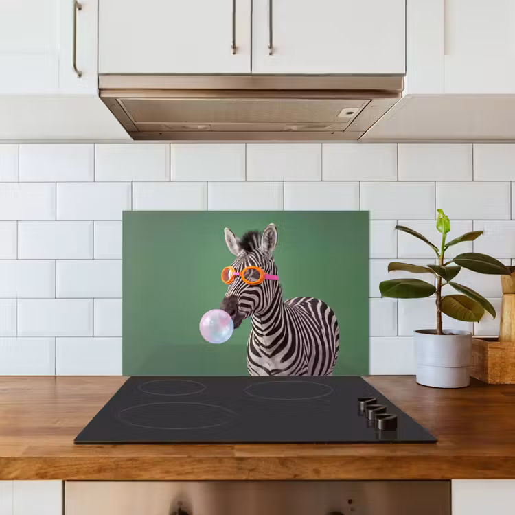 Dier - Bril - Bel - Modern - Groen keuken achterwand spatscherm klein -sfeer2