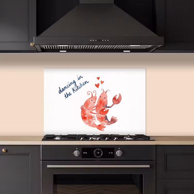 Dier - Dans - Liefde - Waterverf - Rood keuken achterwand spatscherm klein -sfeer1