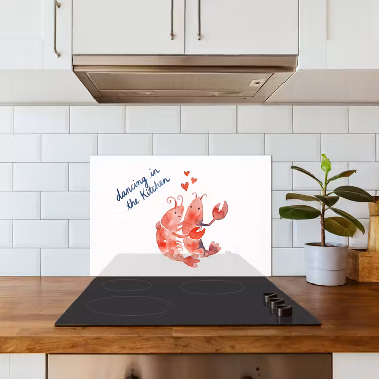 Dier - Dans - Liefde - Waterverf - Rood keuken achterwand spatscherm klein -sfeer2