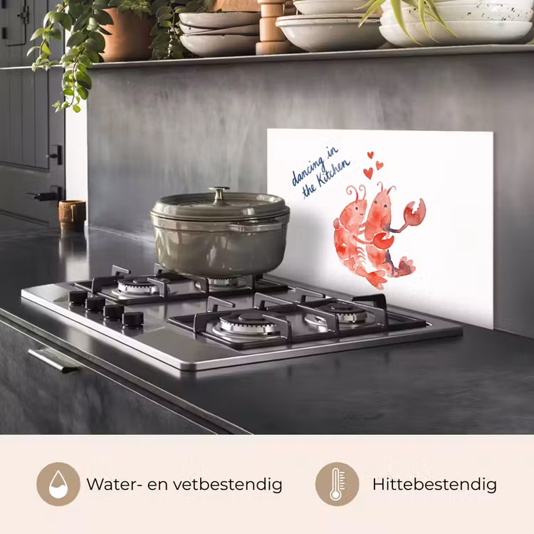 Dier - Dans - Liefde - Waterverf - Rood keuken achterwand spatscherm klein -usp_NL