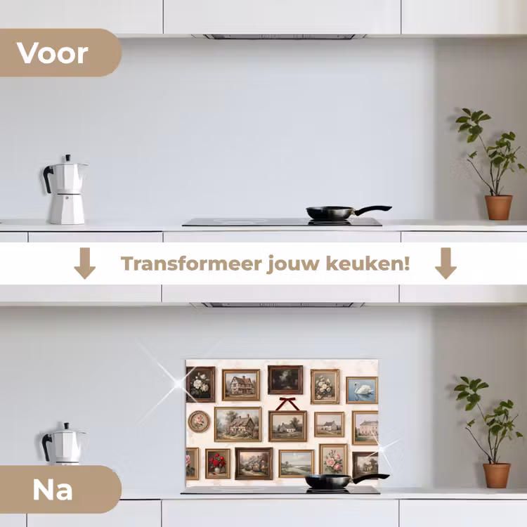 Dier - Kat - Portret - Klassiek keuken achterwand spatscherm klein -voor_na_NL