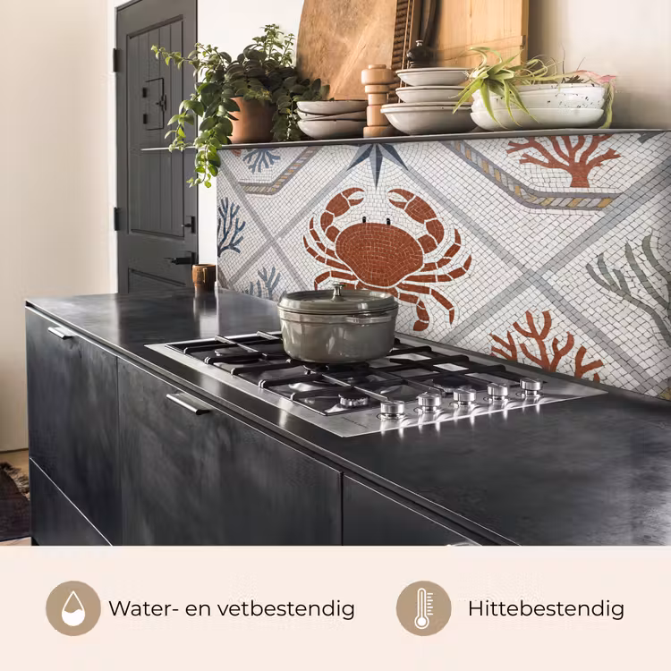 Dier - Mozaïek - Zee - Klassiek - Bruin keuken achterwand 2 middel -usp_NL