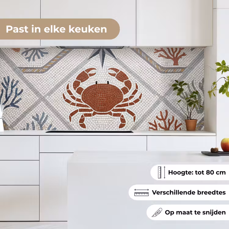 Dier - Mozaïek - Zee - Klassiek - Bruin keuken achterwand 2 middel -sfeer4_NL