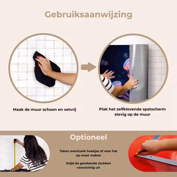 Dier - Onderwater - Natuur - Roze - Mysterieus keuken achterwand spatscherm klein -gebruiksaanwijzing_NL