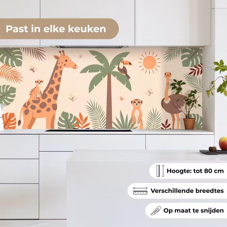 Dieren - Tropisch - Safari - Kleurrijk keuken achterwand 2 middel -sfeer4_NL
