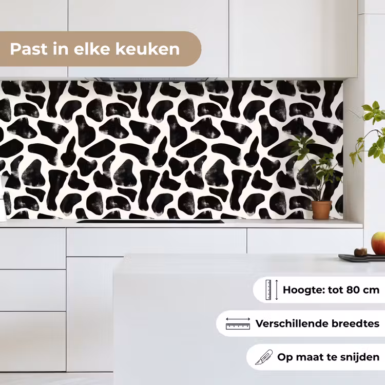 Dierenpatroon - Vlekken - Zwart - Wit keuken achterwand 2 middel 871 -sfeer4_NL