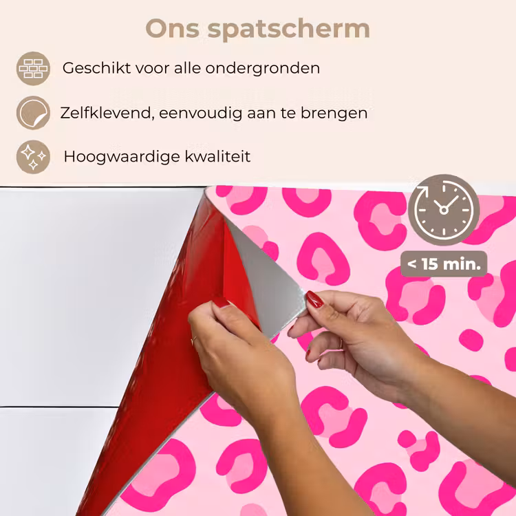 Dierenprint - Patroon - Abstract - Modern - Roze keuken achterwand spatscherm klein -spatscherm_NL