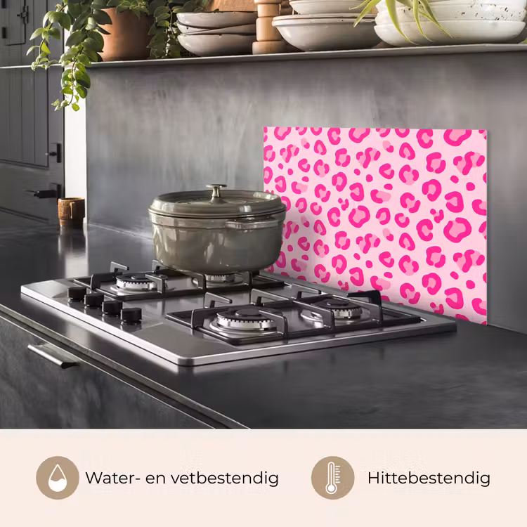 Dierenprint - Patroon - Abstract - Modern - Roze keuken achterwand spatscherm klein -usp_NL