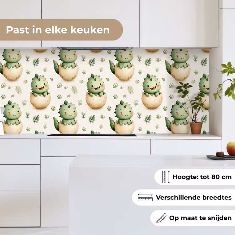 Dino - Eieren - Groen keuken achterwand 2 middel 871 -sfeer4_NL