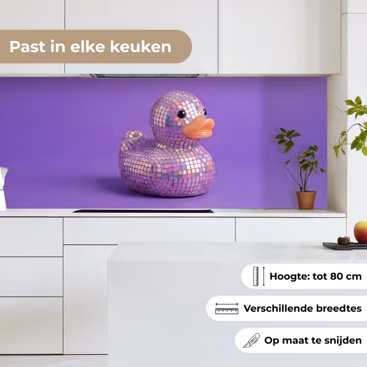 Disco - Eend - Paars keuken achterwand 2 middel -sfeer4_NL