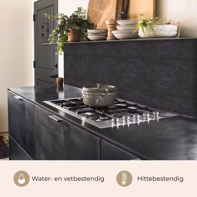 Donkergrijs - Asfaltstructuur - Ruw keuken achterwand 2 middel 871 -voor-na2_NL