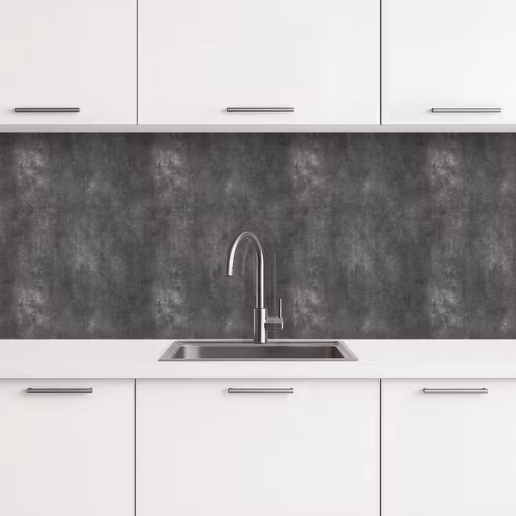Donkergrijs - Ruw - Beton keuken achterwand 2 middel 871 -3d